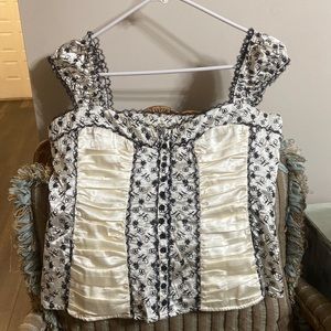 Soultion brand, Off white/Black corset, Size L